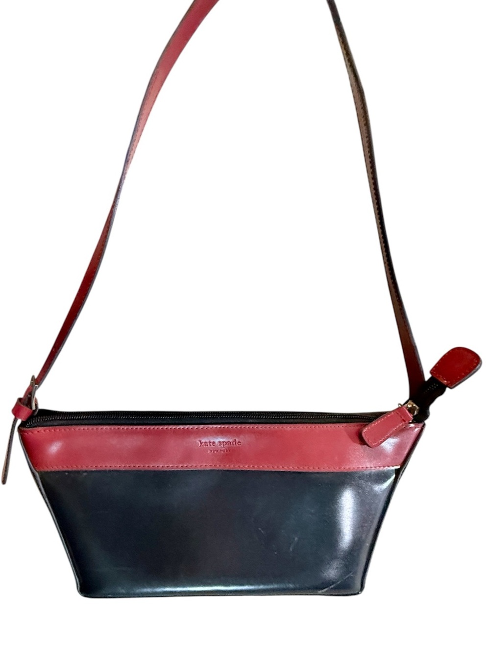 kate spade black and red leather Y2K small shoulder bag Women’s purse